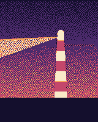 Lighthouse, rendered with the Dusk preset