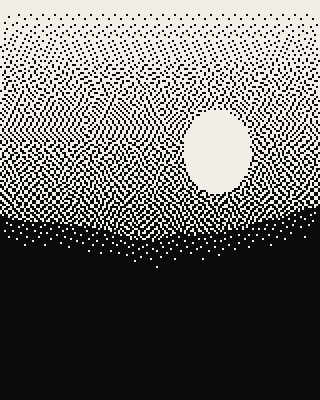 Peaks at dawn, rendered with the Desktop '84 preset